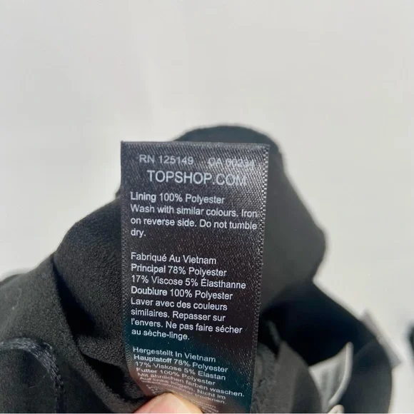 NWT Topshop Paperbag High Waist Black Career Trousers 4 - Picture 8 of 10